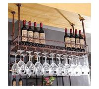 NHYHEHMR Portabottiglia portana con portasina con supporto in vetro e scaffale, porta in vetro di vino, portabiano da bar europeo in stile casalingo, ornamenti, porta caldices