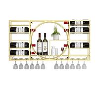 NHYHEHMR Portabottiglie a parete montata, moderna portaoggetti a parete, supporto per il rappresentante del ferro, porta di vino a parete per bottiglie di vino, supporto da vino con ripiani, portabia