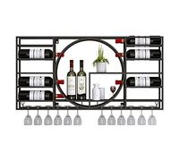 NHYHEHMR Portabottiglie a parete montata, moderna portaoggetti a parete, supporto per il rappresentante del ferro, porta di vino a parete per bottiglie di vino, supporto da vino con ripiani, portabia