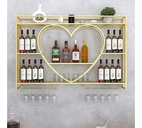 NHYHEHMR Portabottiglie a parete montata, porta di vetro di vino, scaffali galleggianti dell'unità bar, tazze di vino per vino per il display bottiglie, portapacchi per lo stoccaggio, porta di vino a