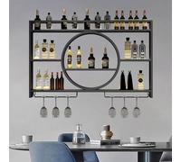 NHYHEHMR Portabottiglie a parete montata ， portaoggetti per vino montato a parete per unità di armadio a muro per la cucina da ristorante (dimensioni: 120 * 15 * 80 cm, colore: nero)