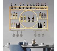 NHYHEHMR Portabottiglie a parete montata ， portaoggetti per vino montato a parete per unità di armadio a muro per la cucina da ristorante (dimensioni: 120 * 15 * 80 cm, colore: nero)