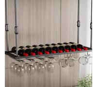 NHYHEHMR Portabottiglie a sospensione moderna, piastra da vino su soffitto, bottiglie di vino che mostrano scaffali di portaoggetti, parete del portabottiglie per bottiglie di vino, supporto per vino