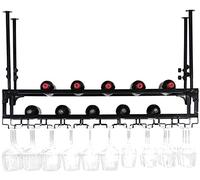 NHYHEHMR Portabottiglie Creativa crediti vinicole per Vino portanti per portasina per Vino Appeso in Vetro in Vetro in Vetro a Testa in Giù per la casa con Vetro di Vetro, Bronzo, 60 cmx30cm