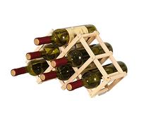 NHYHEHMR Portabottiglie in legno pieghevole portamette di vino controsoffitto per bottiglia da vino a supporto di vino display per mobile da vino, cucina per la casa, dispensa (B 6 bottiglie)