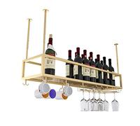 NHYHEHMR Portabottiglie montata a parete - Armadi per esposizioni in vetro soffitto pianta d'o vino a sospensione di vetro montato su bicchieri da bar in bicchiere di deposito.