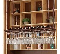 NHYHEHMR Portabottiglie montata a parete - Porta di vino altezza regolabile, portafoglio di vino appeso a soffitto, portametro in vetro in ferro di ghisa.