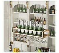NHYHEHMR Portabottiglie montata a Parete - Porta in Vetro di Vino Appeso in Metallo in Vetro di Vetro Appeso sotto Altezza scaffale a soffitto Regolabile portabottiglie Moderne Vetro per Bar