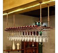 NHYHEHMR Portabottiglie montata a parete - vetri di vetro per pub porta in vetro appeso sotto il portabocchetto portabocchetto per scaffali di decorazione retrò.