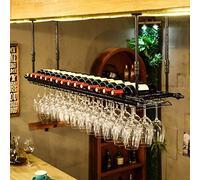 NHYHEHMR Portabottiglie per Vino/portabottiglie, portabottiglie in Ferro battuto in Ferro battuto in Vetro di Vetro Creativo Supporto per Tazza sospesa. Rack per staminware, 2.120 * 30 cm