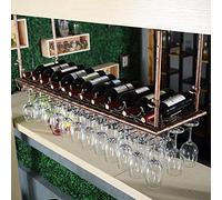 NHYHEHMR Portabottiglie, scaffali mobili per unità bar a barre a parete, porta bottiglia di vino appesa a soffitto portain golflaio di calice per calicetteri (dimensioni: 140x35 cm)