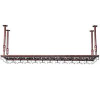 NHYHEHMR Portabottiglie sospese a parete retrò con portabicchieri e scaffale per il soffitto di 60 cm per portabottiglie per bicchieri di champagne per ristoranti per ristoranti