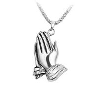 NHYHEHMR Punk Men Prayer Hand Vintage Villana Religione Religione Gesturi Gift hip-hop gotici per la catena del colletto dell'uomo