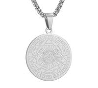 NHYHEHMR Punk Men's The Seal of the Seven Archangels Collane maschio in acciaio inossidabile Collane a ciondolo maschi