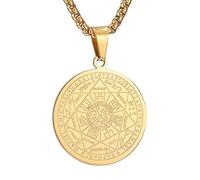 NHYHEHMR Punk Men's The Seal of the Seven Archangels Collane maschio in acciaio inossidabile Collane a ciondolo maschi