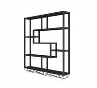 NHYHEHMR Raccoppiamento per Supporto per Vino a Parete Galleggiante in Metallo Industriale per Barra da Pranzo in casa Oro (120x20x120cm)