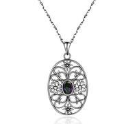 NHYHEHMR Rainbow Topaz Oval Party Jewelry Pendant Necklaces For Women Fine Jewelry Gifts