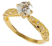 NHYHEHMR Ringi le donne, squilla per lei con una forma rotonda di gift di giallo moissanite per le donne