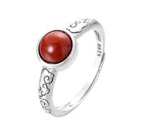 NHYHEHMR Rings for Women Regolable Angelid Natural Natural Gemstone Agata Rossa Open Apri Redro Circet Bande Gioielli Promessa Regalo