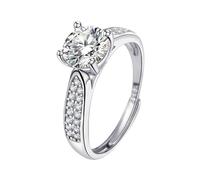 NHYHEHMR Rings for Women Regolable Moissanite Engagement Open Ring Sparkonia Band Bande per il matrimonio Promise Finger Circlet Gift