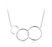 NHYHEHMR Round Pendant Necklace Women Triple Circle Necklaces Generations Fine Jewelry Birthday Gift