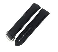 NHYHEHMR Rubber Nylon Leather Watchband 20mm 22mm 19 21mm For Omega GMT Planet Ocean Diver 300 Orange Silicone Watch Strap