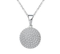 NHYHEHMR S Necklace for Women, Charm Pendant Necklace Full Round with Cubic Zirconia Pendant Necklaces, 18 Inches Length - Jewelry Birthday Gift