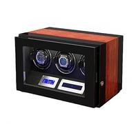 NHYHEHMR Safe Watch Winder Box For 3 Automatic Watches With Lock Security Quiet Motor Watch Winding Display Box Built-in LED Illuminated (Color : C, Size : 3+0)