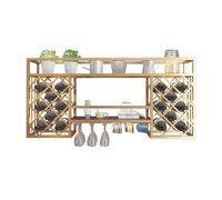 NHYHEHMR Scaffale per portabottiglie a parete rustica con portabicchieri in bicchiere di vetro in bicicletta mobile a liquore per casa e sala da pranzo scaffale per whisky e bottiglia da vino.