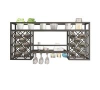 NHYHEHMR Scaffale per portabottiglie a parete rustica con portabicchieri in bicchiere di vetro in bicicletta mobile a liquore per casa e sala da pranzo scaffale per whisky e bottiglia da vino.