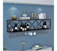 NHYHEHMR Scaffali galleggianti dell'unità bar, porta d'altura montati a parete Vino Giaccia invertita in vetro invertito Porta del vino di ferro multifunzionale Simpulibile Calicetta semplice