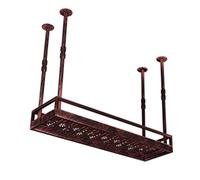 NHYHEHMR Scaffali per bottiglie di vino in bronzo di bronzolaborate, porta in vetro di vino a soffitto, porta in acciaio inossidabile in metallo e portabottiglia di vetro, alto regolabile (30-60 cm)