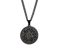 NHYHEHMR Scrittura religiosa Sette Angeli sigillo Tag Tag Rune inossidabile acciaio inossidabile Time Round Gem Necconce Casual Party Gift Vintage