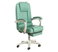 NHYHEHMR Sedia boss ergonomica che reclina la sedia da ufficio da gioco con poggiapiedi Pure Pure White PU in pelle girevole per il comfort altezza regolabile Sedia da scrivania per computer