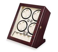 NHYHEHMR Technology Automatic Watch Winder Box for 8 Automatic Watches with 5 Watches Storages Luxury Wooden Watch Storage Case with Quiet Motor Watch Box Organizer (Color : Yellow Peach Grain)