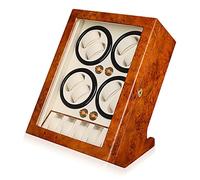 NHYHEHMR Technology Automatic Watch Winder Box for 8 Automatic Watches with 5 Watches Storages Luxury Wooden Watch Storage Case with Quiet Motor Watch Box Organizer (Color : Yellow Peach Grain)