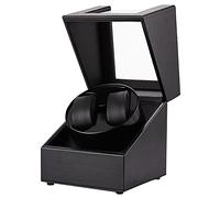 NHYHEHMR Technology Automatic Watch Winder With 2 Watches Storage With Silent Motor 3 Rotation Modes Deluxe Watch Storage Box For Men's And Women's Watches (Color : A-Black)
