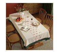NHYHEHMR Tovaglia oblunga, tovaglia Rettangolare Beige 140x200 cm in Poliestere Resistente all'Acqua Resistente alla Pala da Ricamo da Ricamo per Feste, Pranzo da Cucina, Vacanza