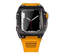 NHYHEHMR Ultima custodia per cinturino in acciaio inossidabile per banda 7 custodia in lega di titanio da 45 mm per set di kit iwatch