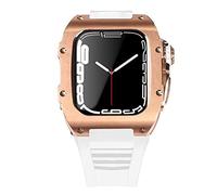 NHYHEHMR Ultima custodia per cinturino in acciaio inossidabile per banda 7 custodia in lega di titanio da 45 mm per set di kit iwatch