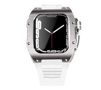 NHYHEHMR Ultima custodia per cinturino in acciaio inossidabile per banda 7 custodia in lega di titanio da 45 mm per set di kit iwatch