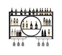 NHYHEHMR Visualizzazione del mobile da cocktail in metallo mobile in metallo a parete mobile con supporto per supporto di vetro moderno per il ristorante barre di colore oro
