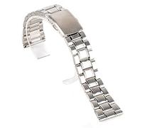 NHYHEHMR Watch Strap Watch Band 14/16/18/20/22mm Bande d'acciaio in acciaio inossidabile per orologio da polso a doppia fermaglia d'argento