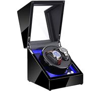 NHYHEHMR Watch Winder Automatic Watch Winder,Automatic Watch Winder with LED Illumination Watch Winder Box Black Piano Paint Exterior Quiet Motor Dual Power Supply Good Times Watch Winder