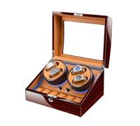 NHYHEHMR Winder Avvolgitore automatico di grande capacità per 4 orologi 6 STORGI extra LED integrati illuminati con cuscini flessibili Display Box (4 6 Brown) Atmosfera Winder