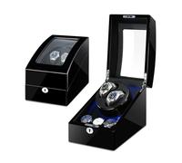 NHYHEHMR Winder Winder for 2 Watches +3 Storage Piano Paint Exterior Quiet Motors Soft Flexible Pillows Battery Powered and AC Adapter Watches Display Box(A) Atmosphere Winder