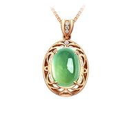 NHYHEHMR Women Necklace Chain, Rose Necklaces for Women 4ct Green Prehnite Oval Diamond Necklace Dainty Rose