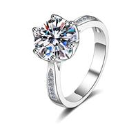 NHYHEHMR Women Promise Rings, Rings for Women Waterdrop Crown Round Cubic Zirconia/Moissanite Engagement Rings