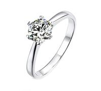 NHYHEHMR Womens Engagement Rings, Women Rings 925 Moissanite Ring Women Solitaire Design Heart 6 Prong Round 1ct