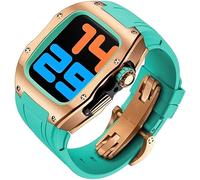 NHYHEHMR Zinc Titanium Watch Case Rubber Band,For Ultra 49mm 45mm 44mm,Rm Style Watch Case Sport Strap Mod Kit,For Iwatch Series 8/7/6/5/4/SE Replacement Accessories